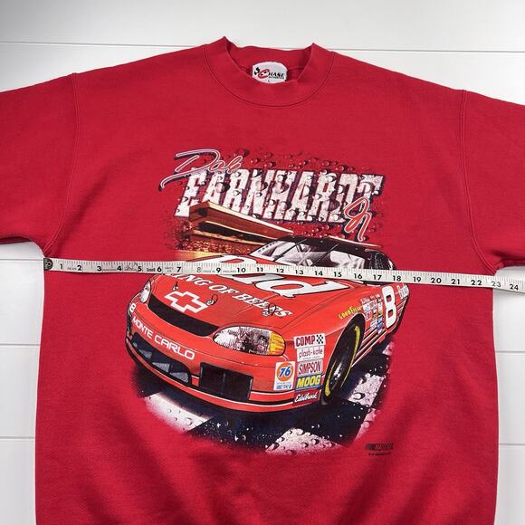 Chase Authentic Vintage Dale Earnhardt Jr NASCAR Budweiser red sweatshirt Large - Picture 3 of 8